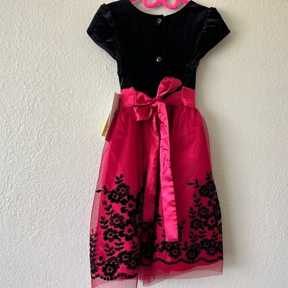 NEW !!! Jonah Michelle Girls Formal Party Dress Size: 5 Red / Black - Picture 2 of 9